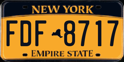NY license plate FDF8717