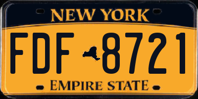 NY license plate FDF8721