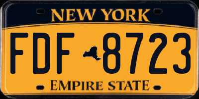 NY license plate FDF8723