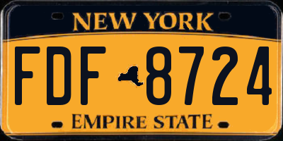NY license plate FDF8724