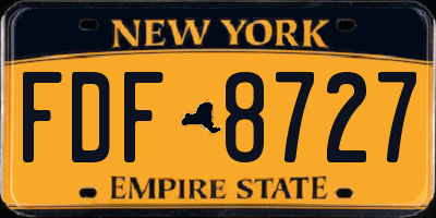 NY license plate FDF8727