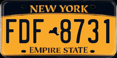 NY license plate FDF8731