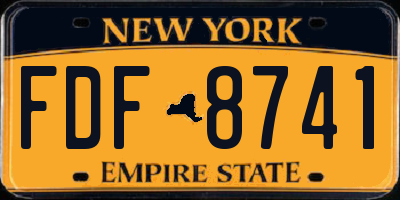 NY license plate FDF8741