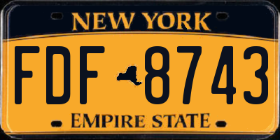 NY license plate FDF8743