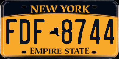NY license plate FDF8744