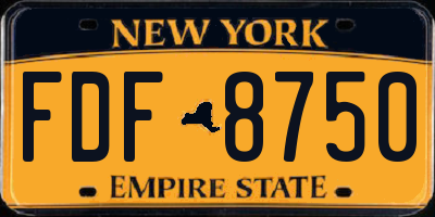 NY license plate FDF8750