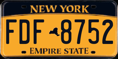 NY license plate FDF8752