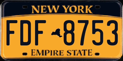 NY license plate FDF8753