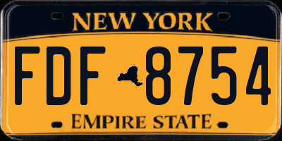 NY license plate FDF8754