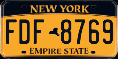 NY license plate FDF8769