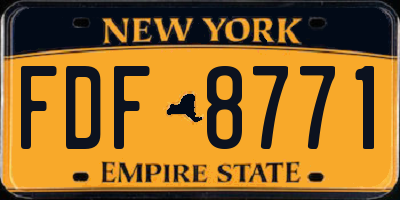 NY license plate FDF8771