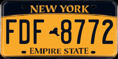 NY license plate FDF8772