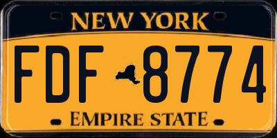 NY license plate FDF8774