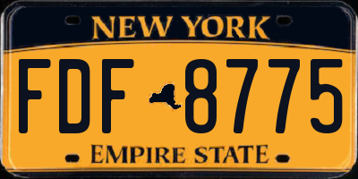 NY license plate FDF8775