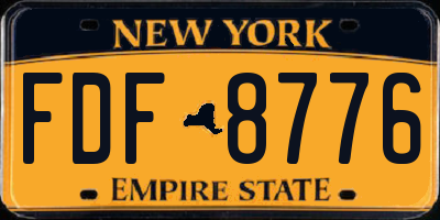 NY license plate FDF8776