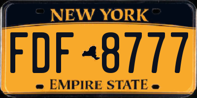 NY license plate FDF8777