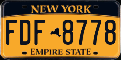 NY license plate FDF8778