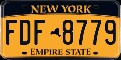 NY license plate FDF8779