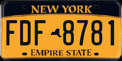 NY license plate FDF8781
