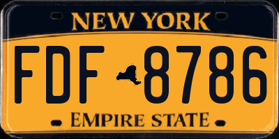 NY license plate FDF8786