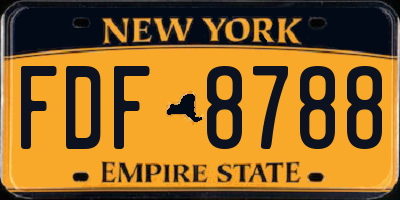 NY license plate FDF8788