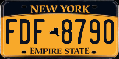 NY license plate FDF8790