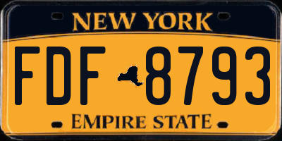 NY license plate FDF8793