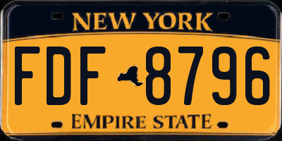 NY license plate FDF8796