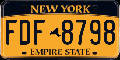 NY license plate FDF8798
