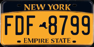 NY license plate FDF8799