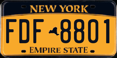 NY license plate FDF8801