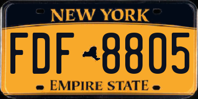 NY license plate FDF8805