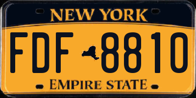 NY license plate FDF8810