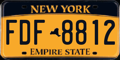NY license plate FDF8812