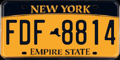 NY license plate FDF8814