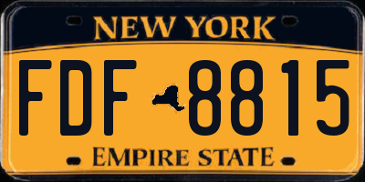 NY license plate FDF8815
