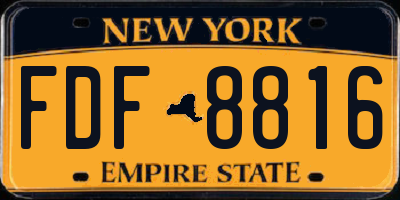 NY license plate FDF8816