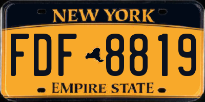 NY license plate FDF8819