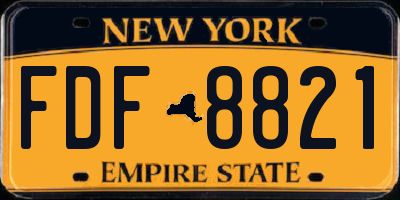 NY license plate FDF8821