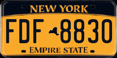 NY license plate FDF8830