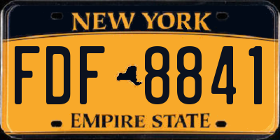 NY license plate FDF8841