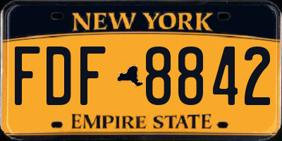 NY license plate FDF8842