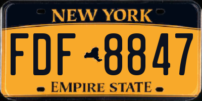 NY license plate FDF8847