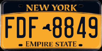 NY license plate FDF8849