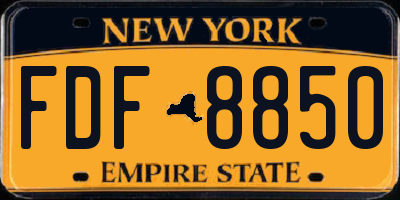 NY license plate FDF8850