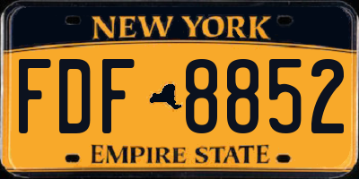 NY license plate FDF8852