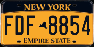 NY license plate FDF8854