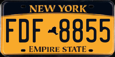 NY license plate FDF8855