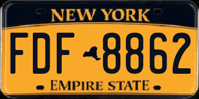 NY license plate FDF8862