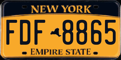NY license plate FDF8865